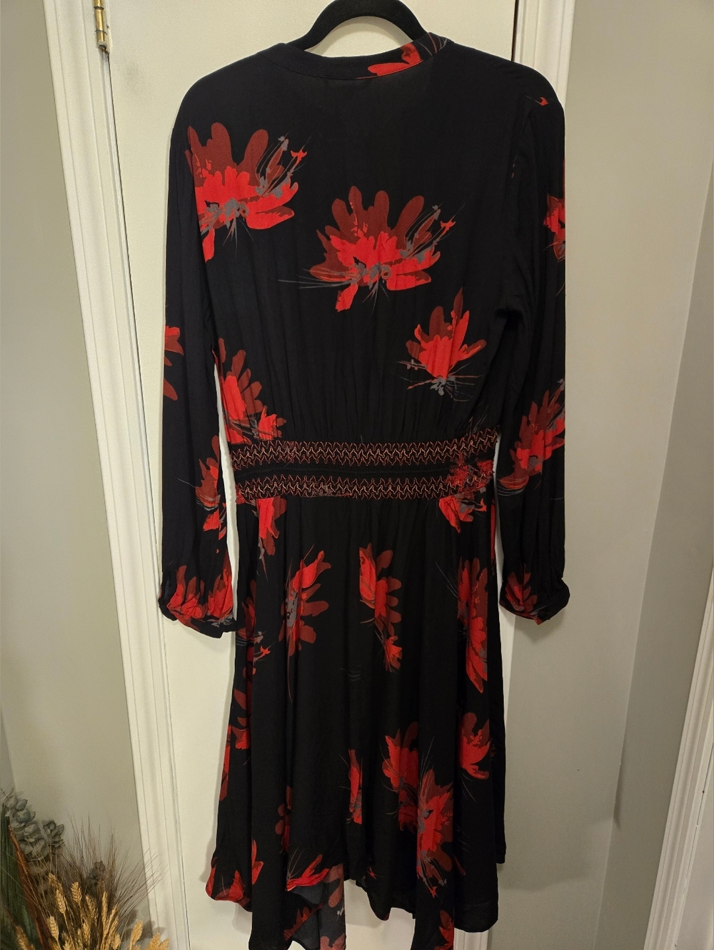 Desigual Assymetric Midi Butterfly Dress Size 12 Black & Red (44 European) - Picture 12 of 16